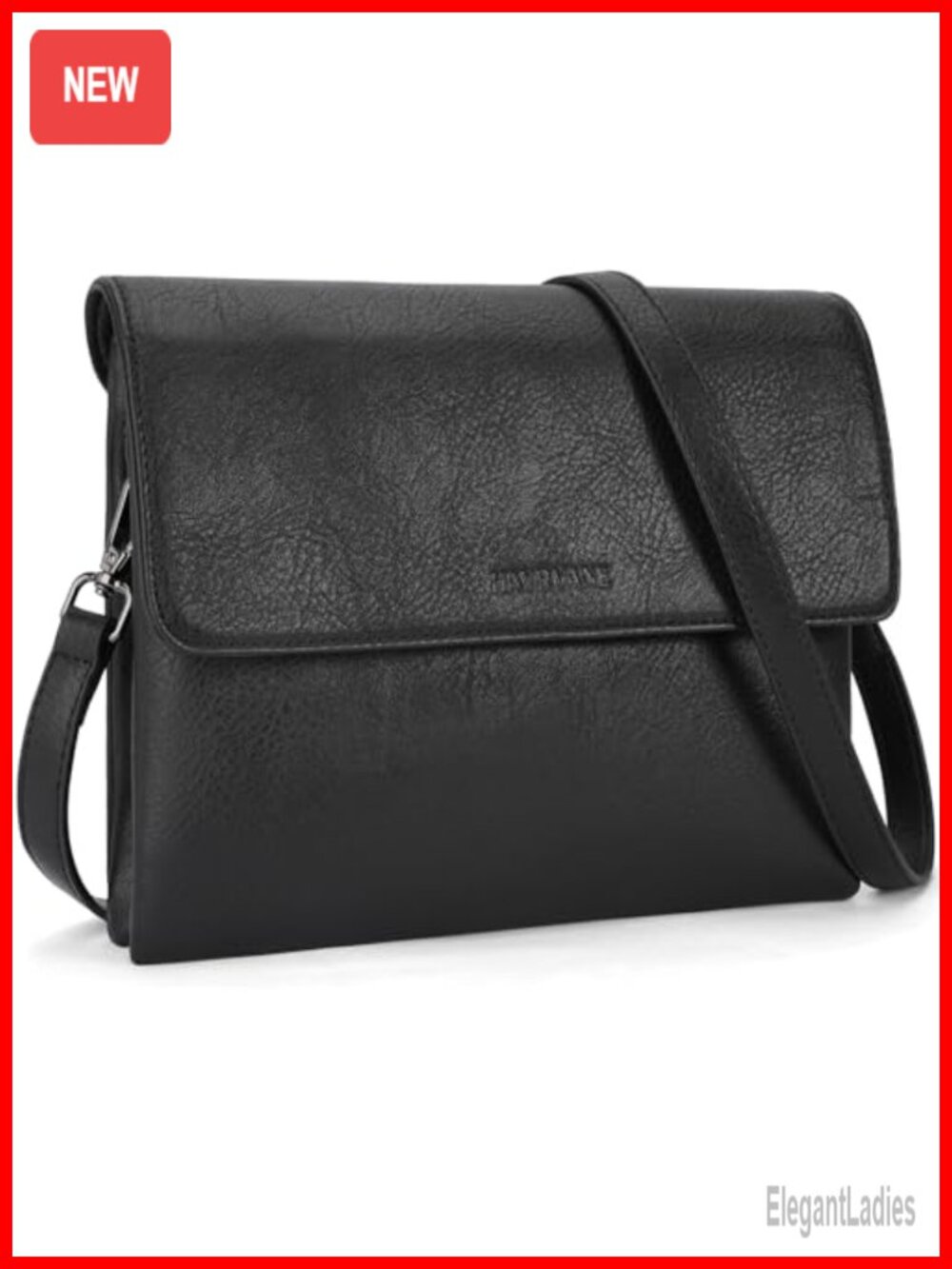 Vegan Leather Crossbody Bag RFID Card Slots Phone Purse Adjustable Strap
